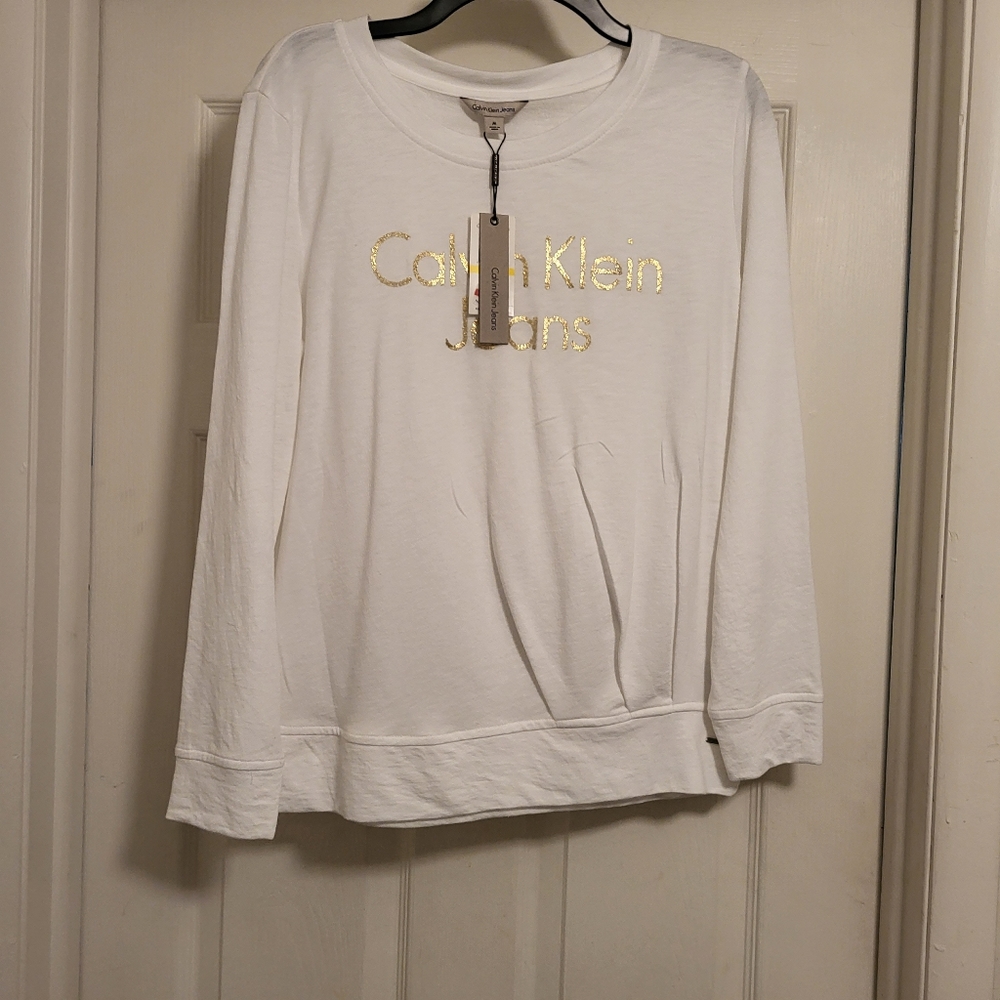 Calvin Klein jeans ladies top, cream color